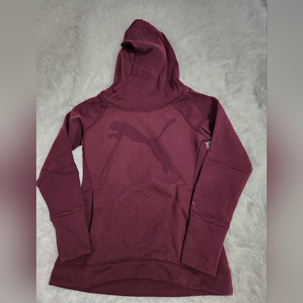 Puma Dark Red Logo Warm Cell Hoodie